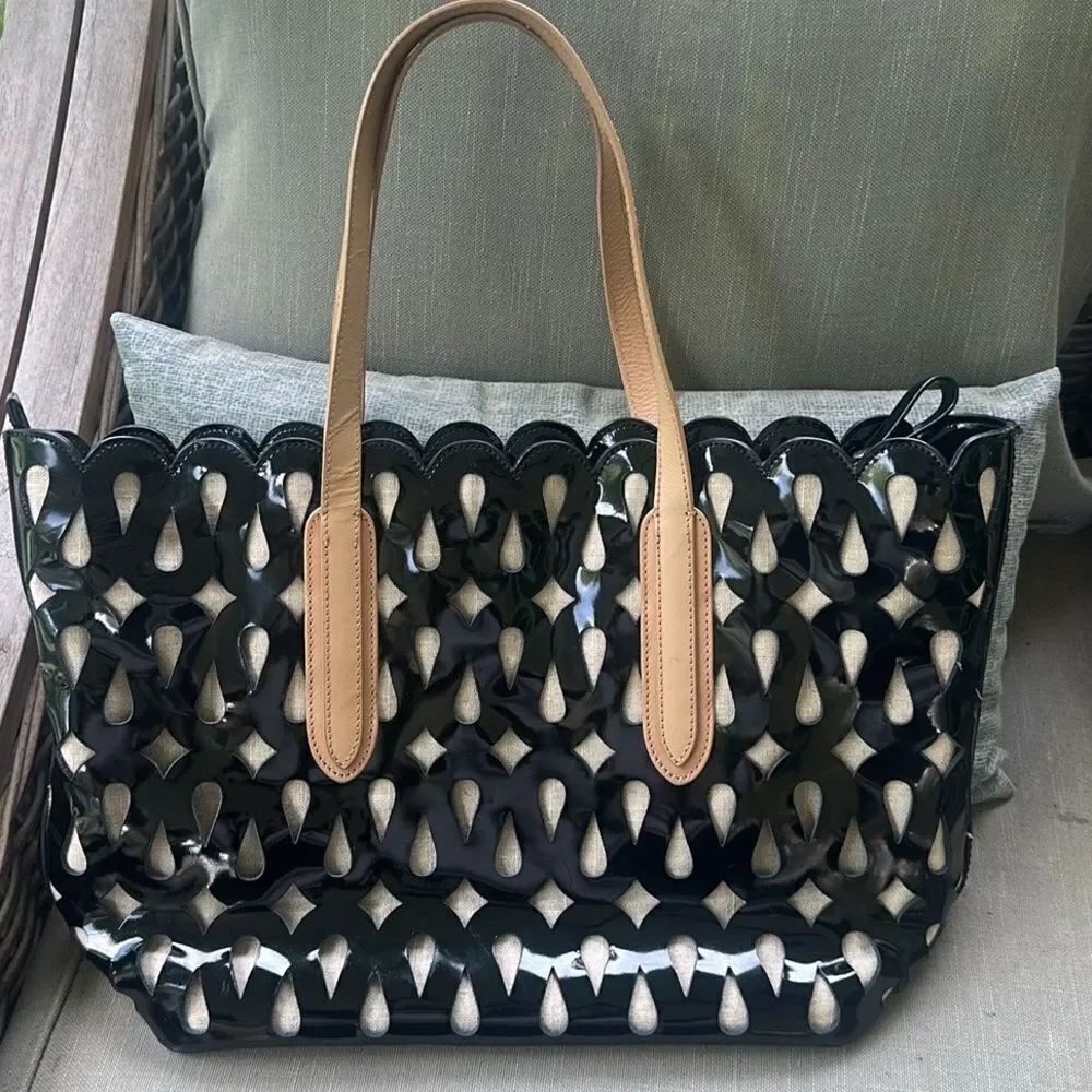 Sondra Roberts Patent Leather Tote Bag